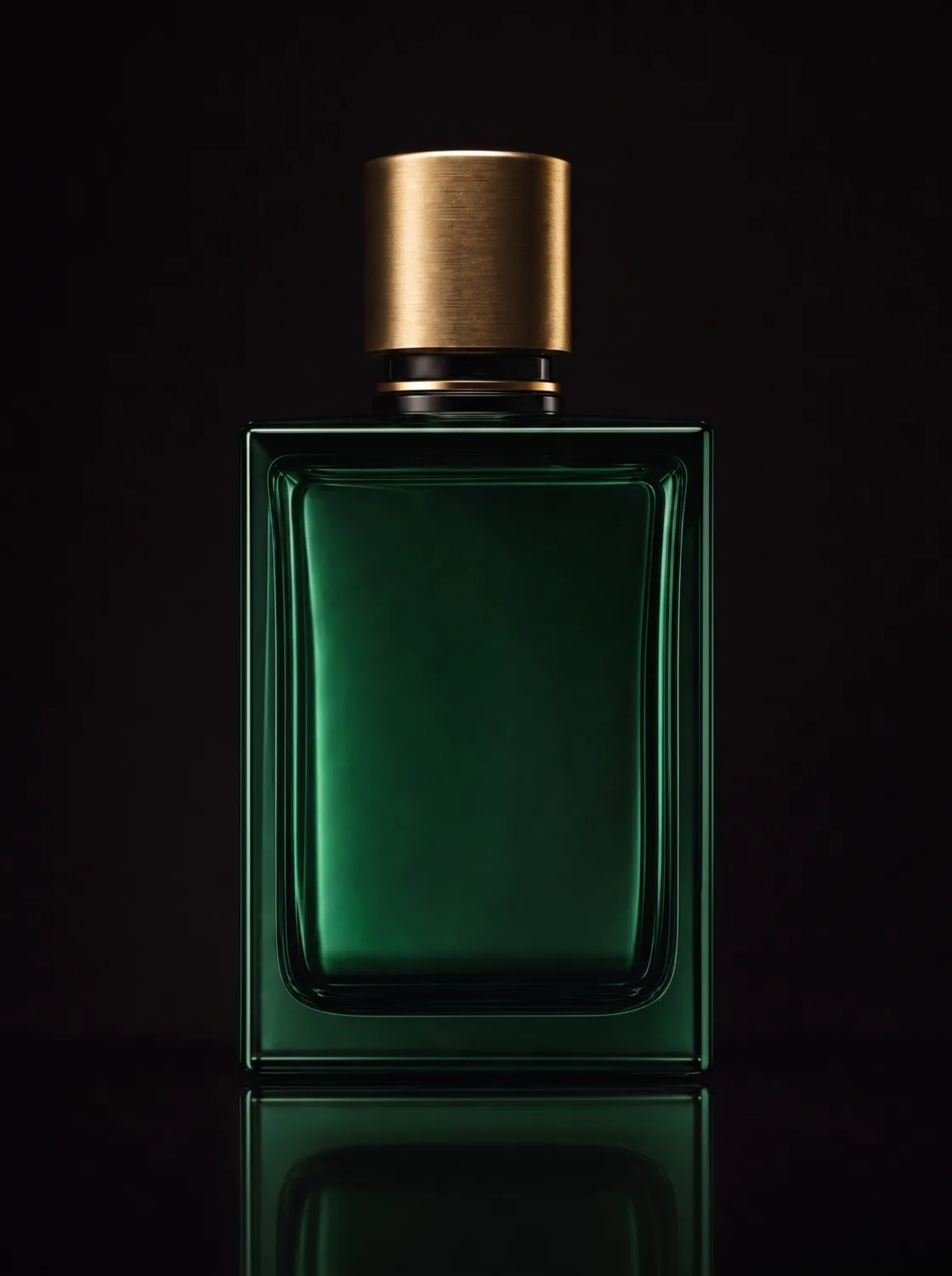 Parfumflakon aus smaragdgrünem Glas mit Goldverschluss