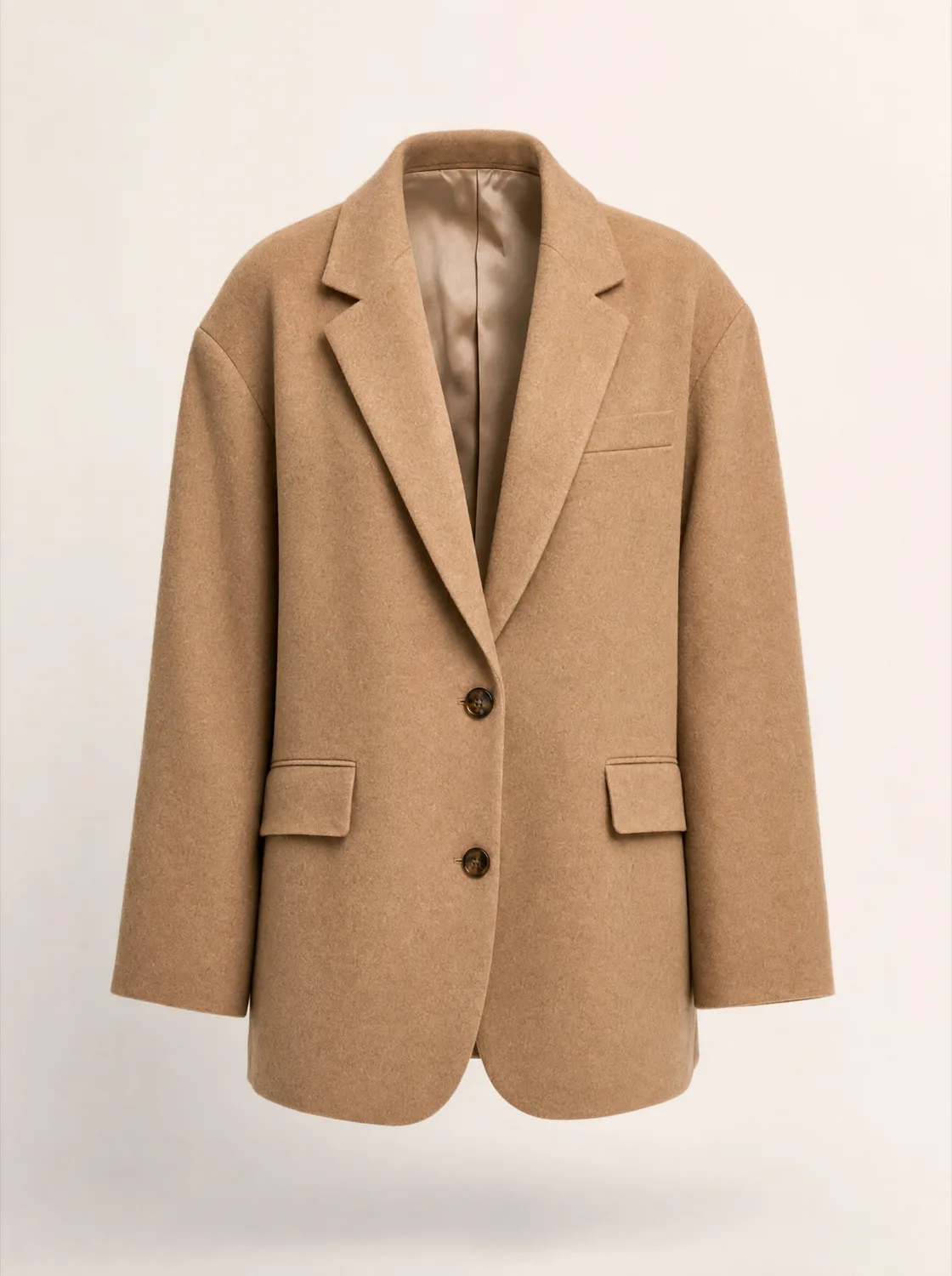 Beiger Oversize-Wollblazer
