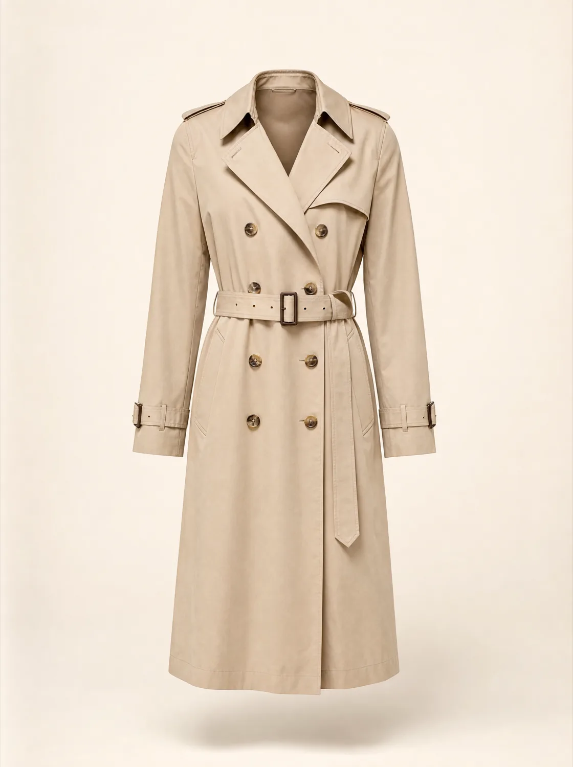 Beiger klassischer Trenchcoat